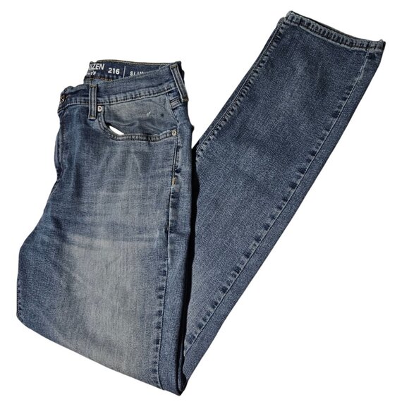 Levis Denizen 216 Slim Fit Jeans Mens Size 36 X 32 Mid Rise Light Wash Denim - Picture 1 of 8